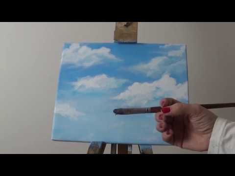 Come dipingere le nuvole TUTORIAL how are painted the clouds pintar nubes -  YouTube