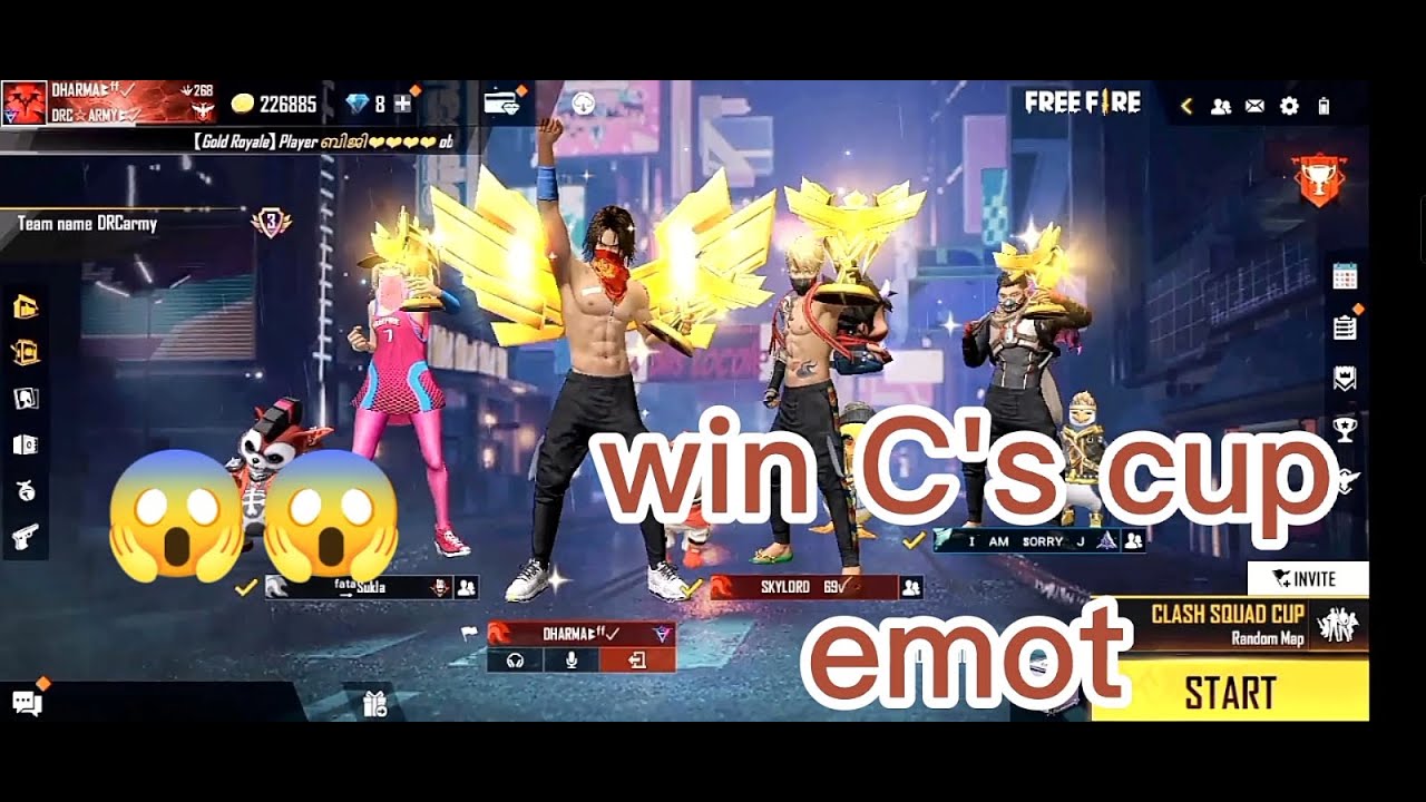 receive C's cup rewards gain emot and banner ❤️ garena free fire!!!!