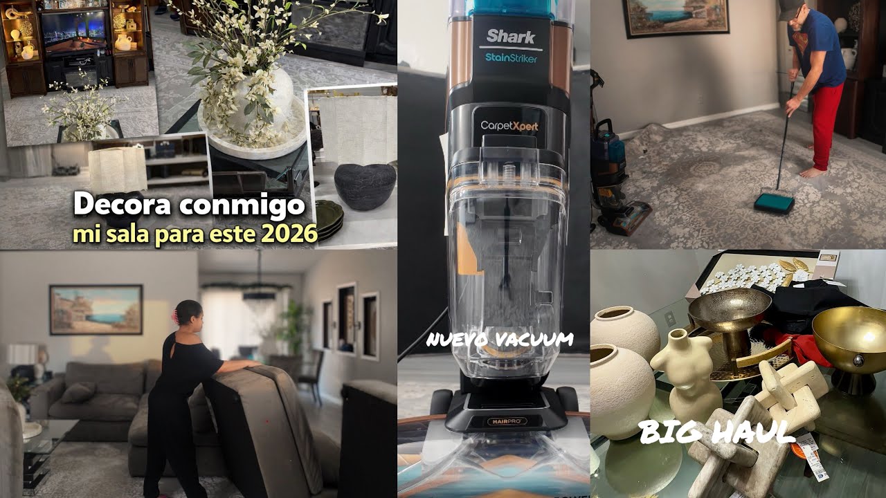 Limpieza profunda alfombra, sala com mi nuevo vacuum+big haul de decoracion para mi sala ideas 2026.