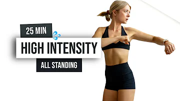 25 MIN QUICK HIIT - All Standing Workout - No Equipment, Home Workout, Time to Sweat and GROW!
