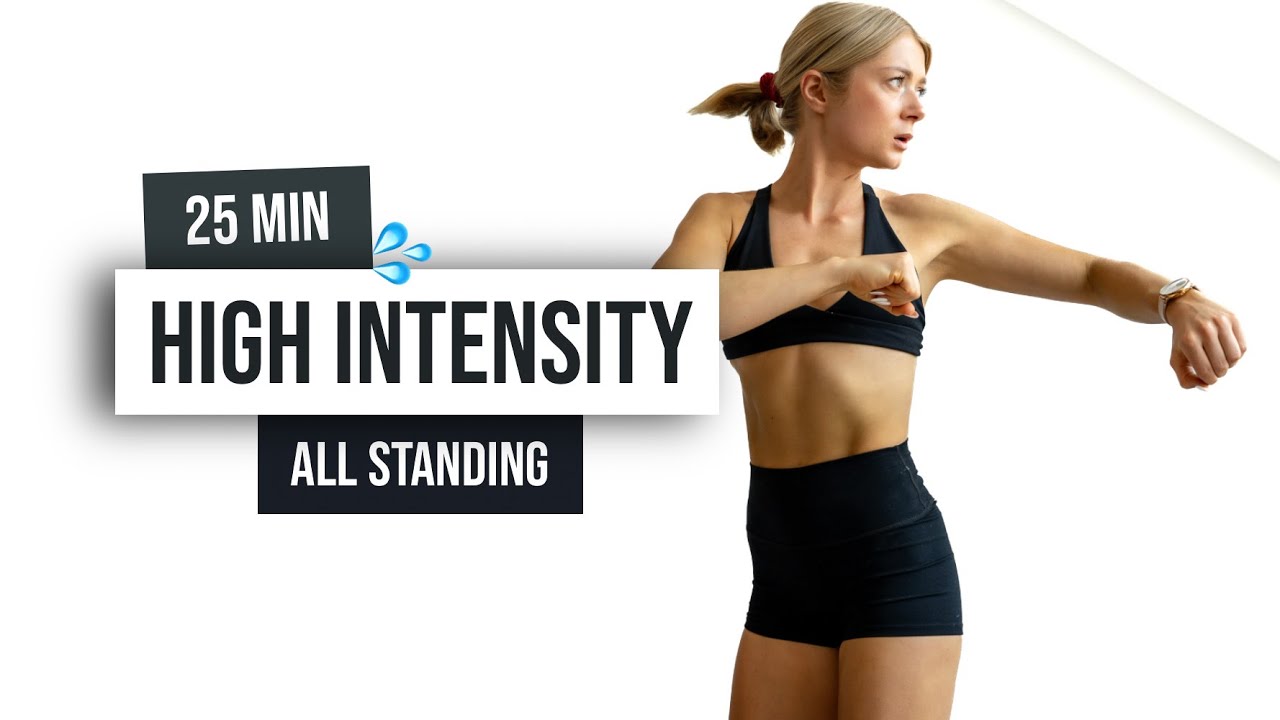 25 MIN KILLER HIIT - All Standing Workout - No Equipment, Home Workout, Time to Sweat and GROW!