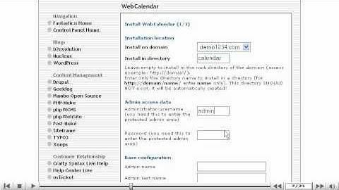 How to install WebCalendar from Fantastico - Fantastico Tutorials