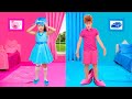 Eva and Pink vs Blue Challenge for kids - Compilation video