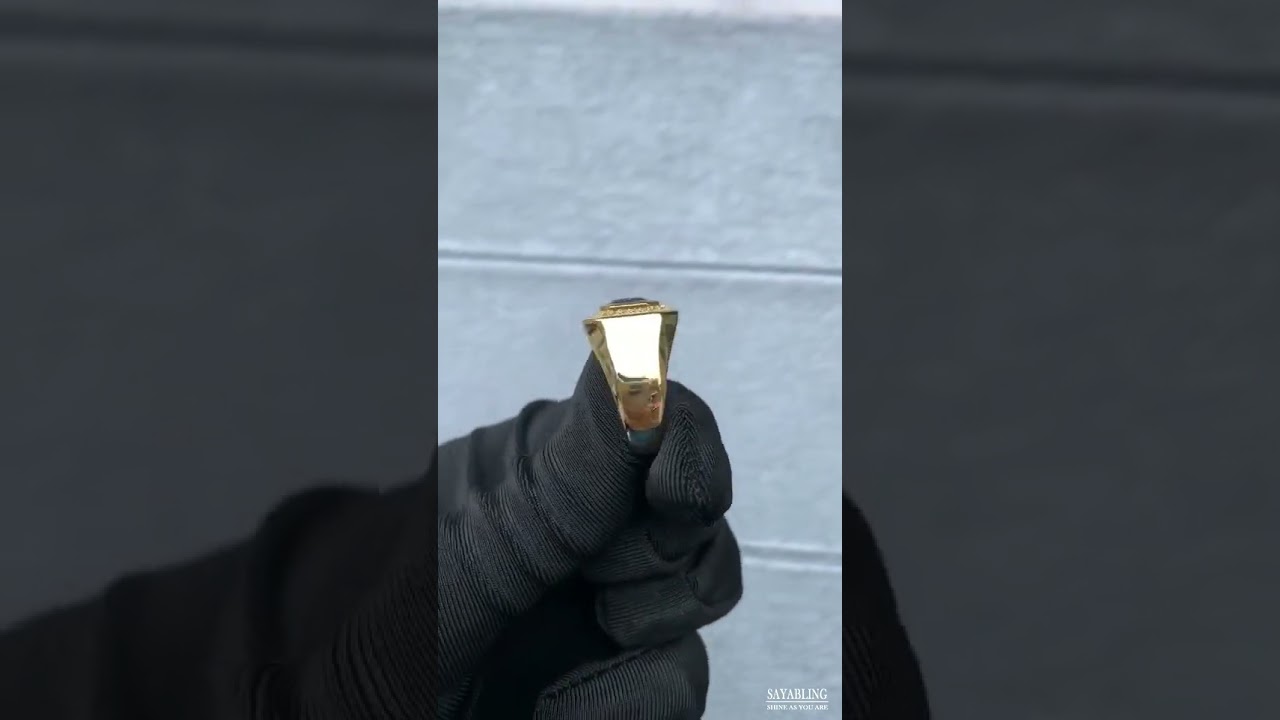 3ct Bezel Princess Cut Bold Men's Ring in Gold