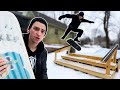 Skating a Backyard Snowskate Skatepark!