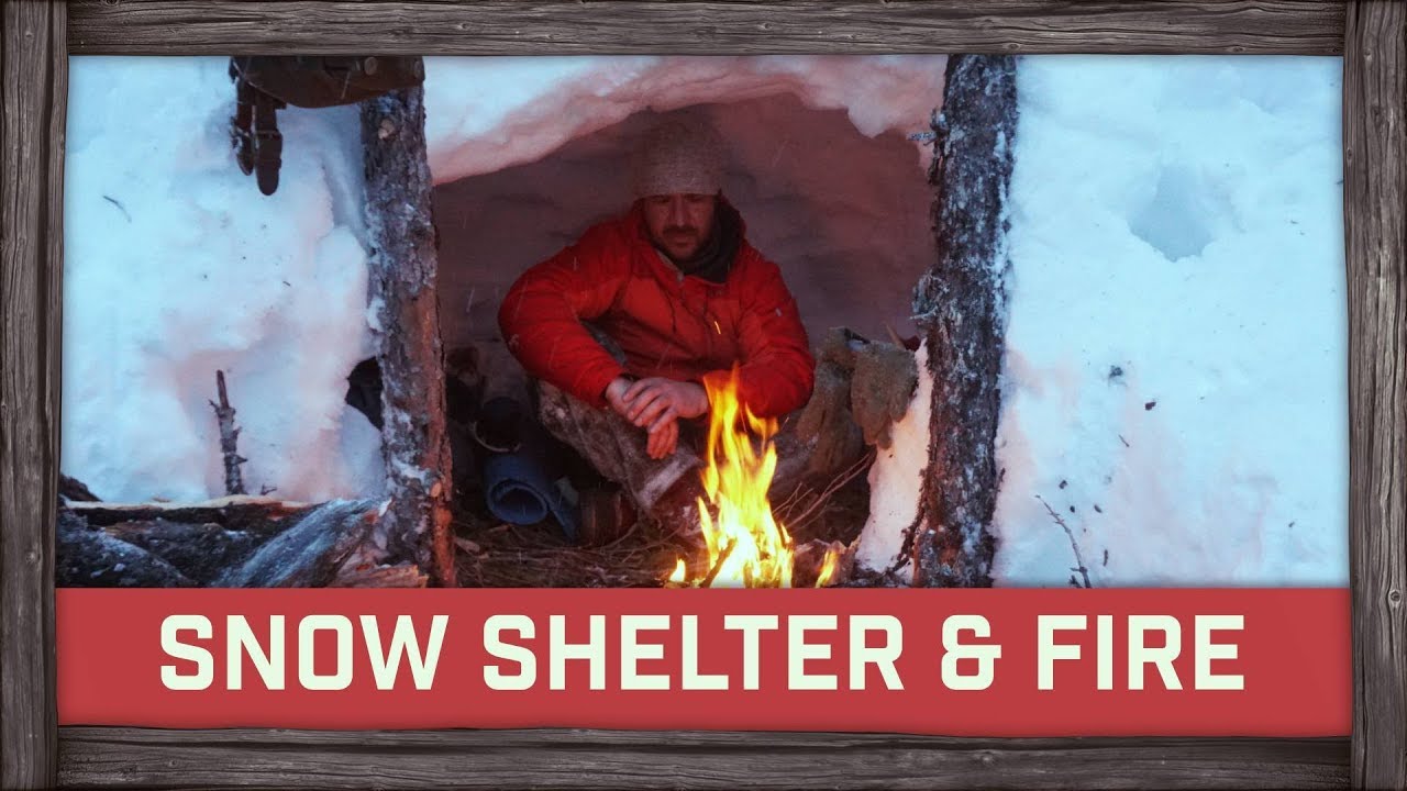 Snow Cave Shelter with Fire! YouTube
