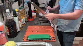 Tojiro vg10 french la lune scary sharp toothy edge. #knifesharpening #sharp #edge 