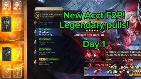 Watcher of Realms New F2P Account - Day 1: Legendary pulls
