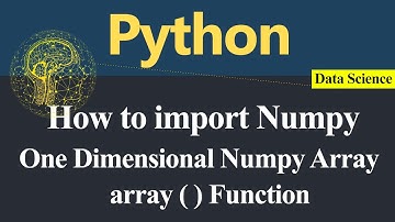 One Dimensional Numpy Array using array Function (Hindi)
