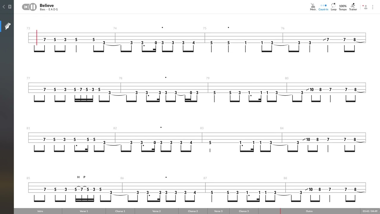 Lenny kravitz believe bass tab play along youtube