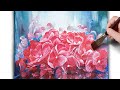 Simple flowers/Easy acrylic painting for beginner /아크릴화 /how to paint pink hydrangea/ ASMR / #9