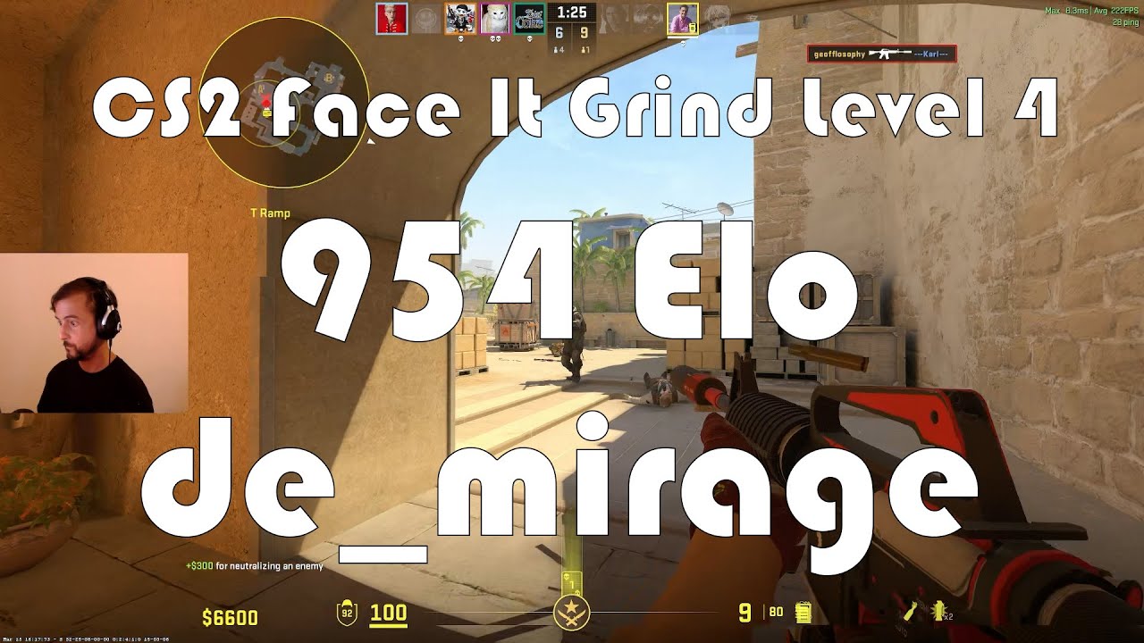 CS2 Face-It Grind - Face-It Level 4 - 954 Elo - de_mirage - YouTube