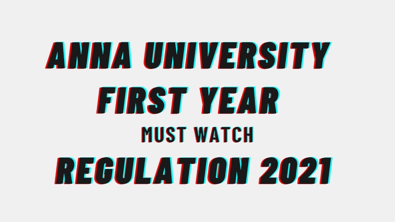 Anna University 2021 Regulations full details in tamil - YouTube
