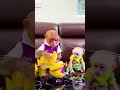 Smart monkey feeds his little brother banana #monkeyshort #monkeysmart #monkeylife