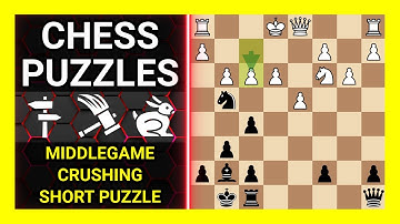 Chess Puzzles to Practice. Themes: Middlegame, Crushing, Short puzzle. Learn Chess