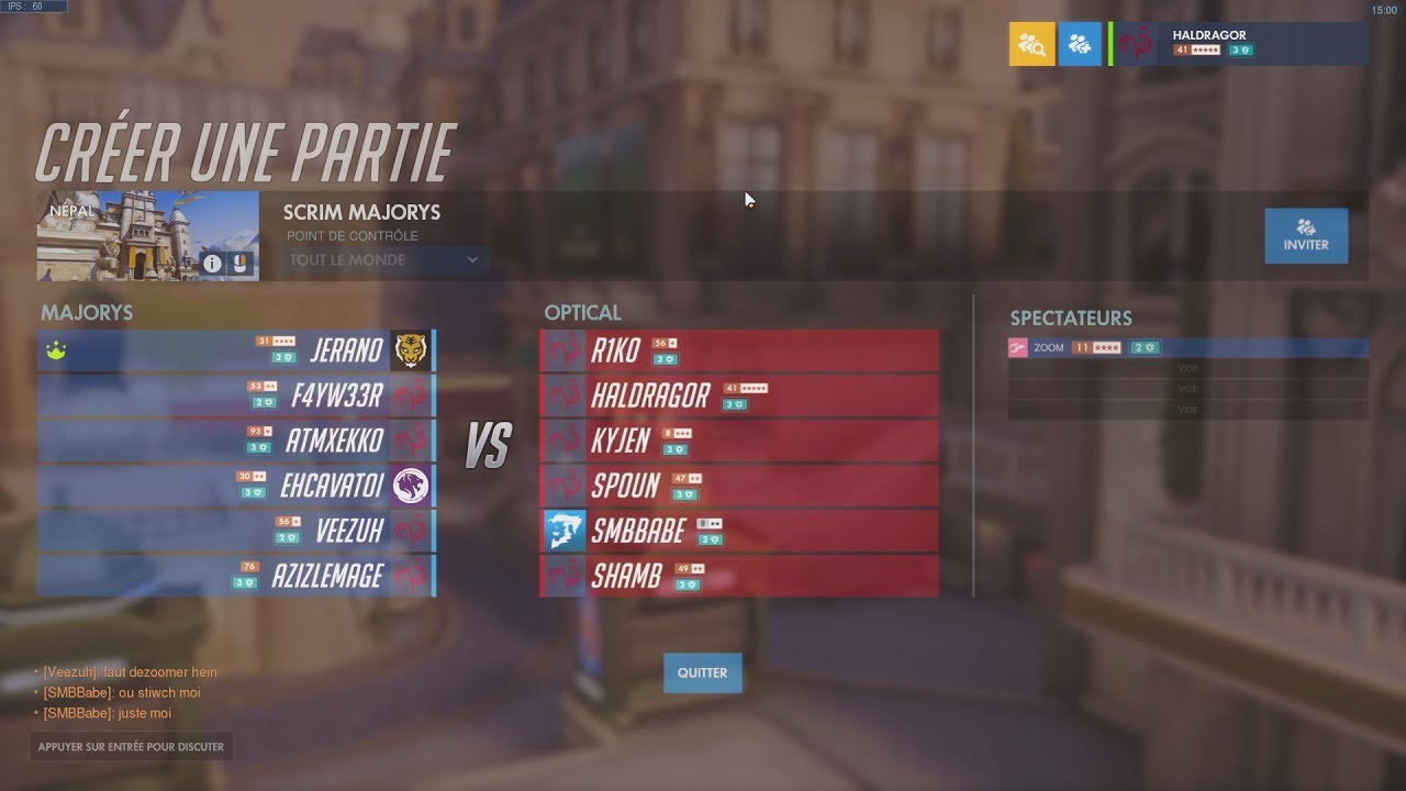 Overwatch team Optical vs Majorys partie 1