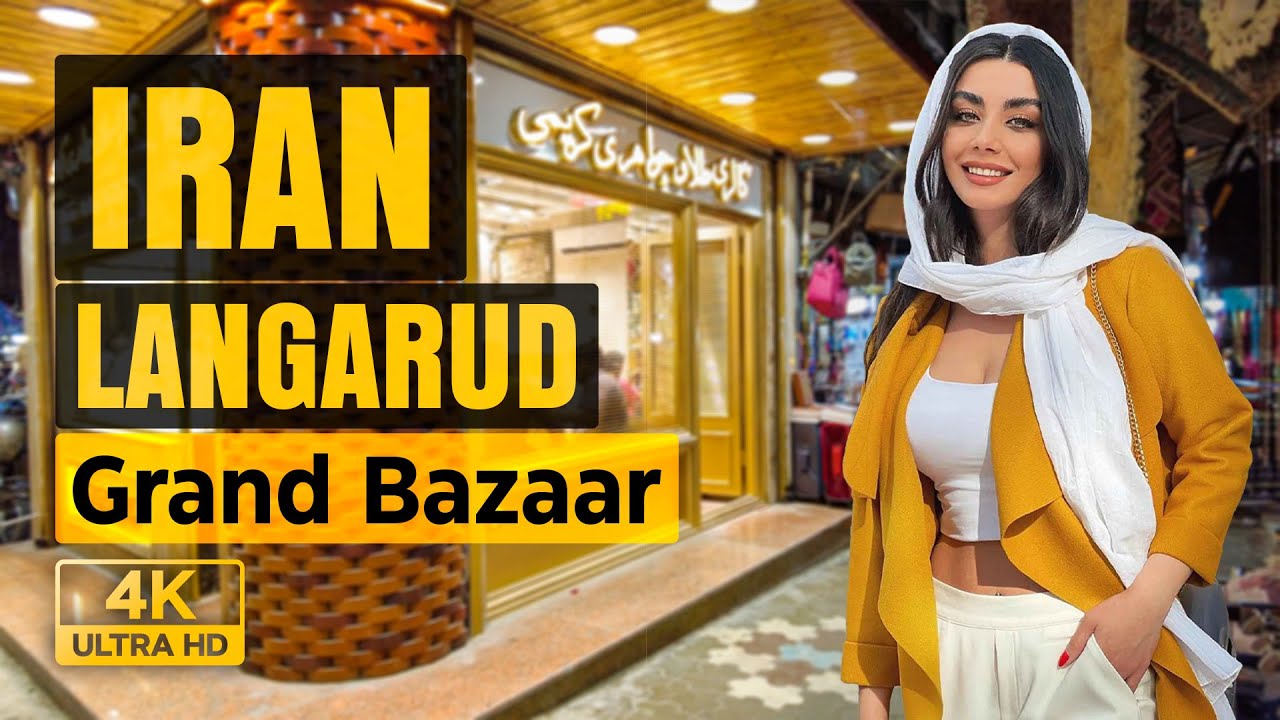 IRAN - LANGARUD GRAND BAZAAR WALKING TOUR | Night Walk Langarud City Weekly Grand Bazaar [4K 60fps]