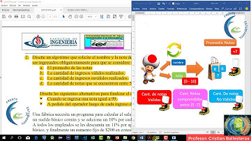calcular el promedio de notas-cantidad de notas validas-no validas pseudocodigo PARTE 4/4