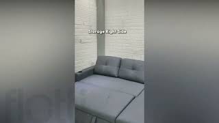 Flotti Logan Convertible L-Shape Sofa with Pull-Out Bed and Storage Demo Video