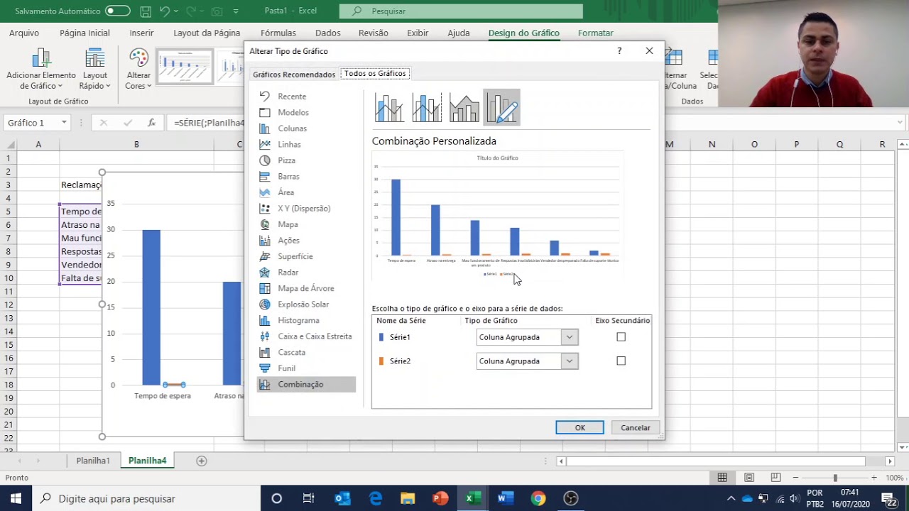 Como construir um DIAGRAMA DE PARETO no Excel - YouTube