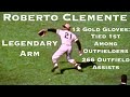 Roberto clemente making unbelievable throws from the outfield  strongest arm ever