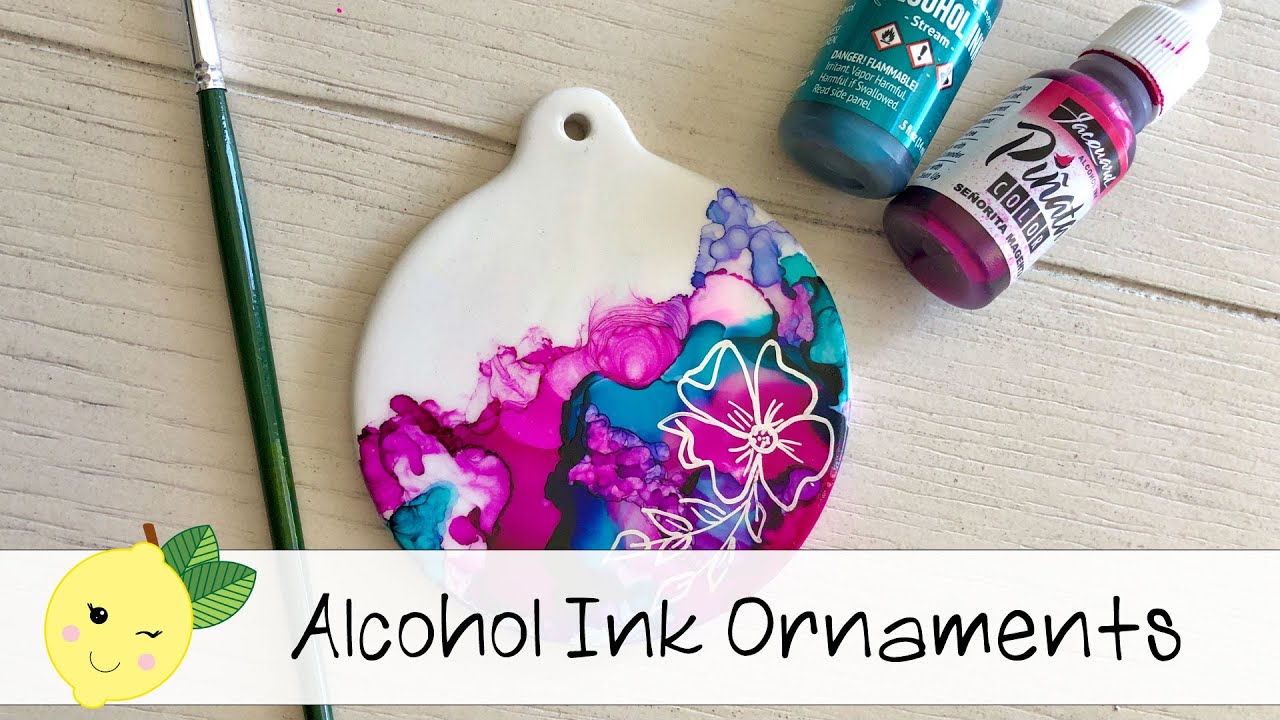 EASY Alcohol Ink CERAMIC Ornament Tutorial + Some Pen Doodling 