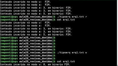 ICC 29 - Revisão (2) - modos de abertura de arquivos em C com fopen: w, r, a, w+, r+, a+