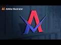 Design a Letter A Logo in Adobe Illustrator | Creating Custom Fonts In Adobe Illustrator #logo
