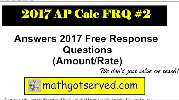 2017 AP Calculus AB FRQ #2 Free Response Questions  Solution Scoring Guidelines amount banana on dis