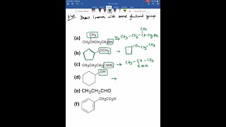 For each of the following compounds, draw an isomer that has the same functional groups. FIGURE CAN…