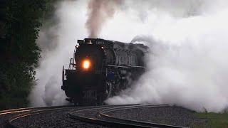Big Boy 4014 Epic Rainstorm Departure!! Incredible Steam/Smoke (Coast to Coast Tour)