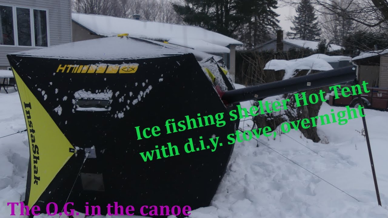 Overnight test run in Ice fishing shelter/ hot tent conversion with