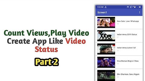 Part 2 count views,play videos create app like video status in kodular call data from spreadsheet