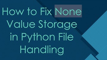 How to Fix None Value Storage in Python File Handling