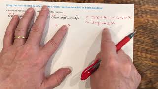 Aleks Writing the half-reactions of a complex redox reaction in acidic or basic solution