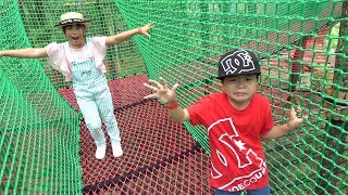 トランポリン アスレチック パカブ 森の空中で遊ぶ ネット おでかけ こうくんねみちゃん Parcabout Air Trampoline