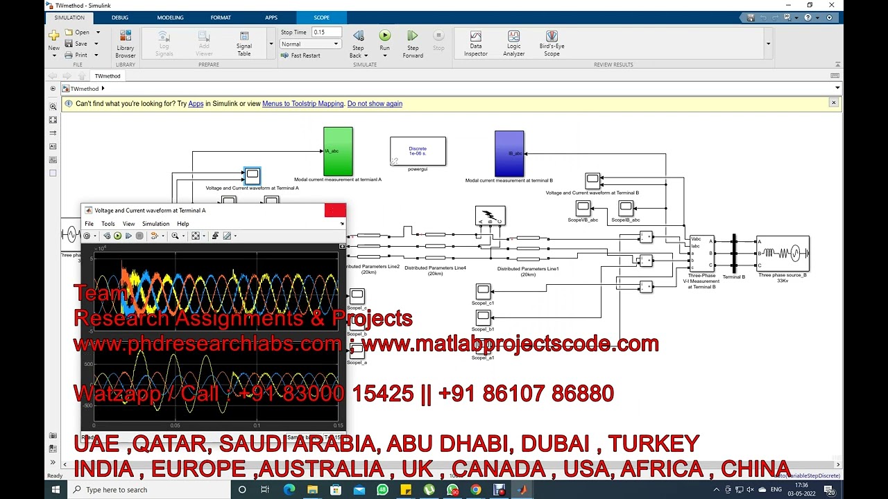 Fault location estimation along transmission line Impedance method & Traveling wave method | MATLAB