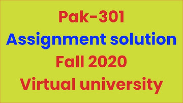 Pak-301 Assignment solution fall 2020