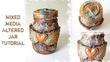 Mixed Media Altered Jar | Prima Marketing Finnabair Products | Candle holders