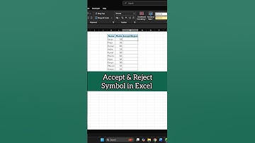 How to use accept & reject symbols in excel #excel #shorts