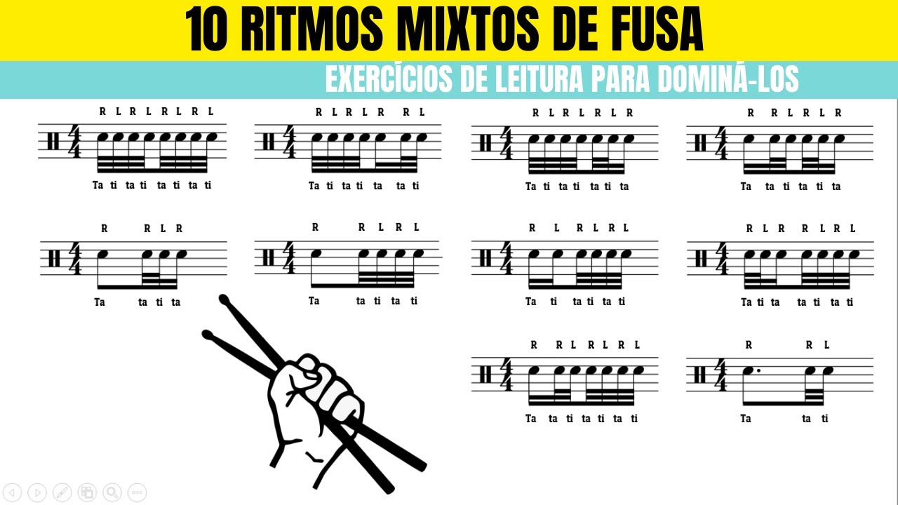 10 Ritmos mixtos de fusa | exercícios de leitura para dominá-los