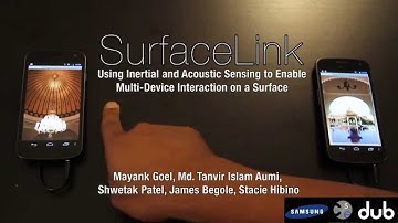 SurfaceLink: Using Inertial and Acoustic Sensing to Enable Multi-Device Interaction on a Surface
