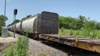 UP 8325 with Norfolk Southern and CSX power on Navasota, TX subdivision, 7-24-21