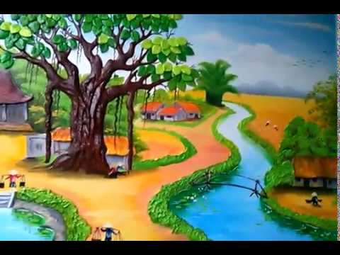 Tranh phong cảnh đồng quê đẹp Hà Nội - YouTube.