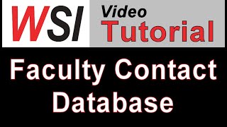 Microsoft Access - Faculty Contact Demo