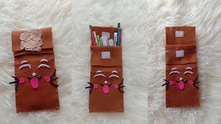 DIY || Tutorial membuat kotak pensil dari kain flanel