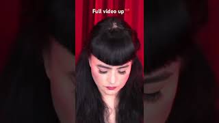 Cutting Bettie Bangs♥️🪄Full video up! #pinupstyle #Pinip hair #vintagestyle