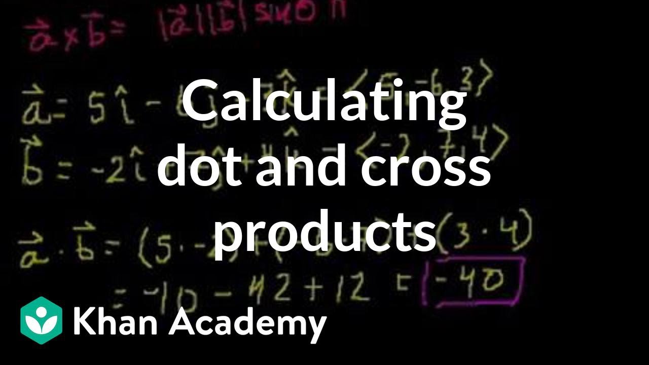 Calculating Dot And Cross Products With Unit Vector Notation Video Khan Academy