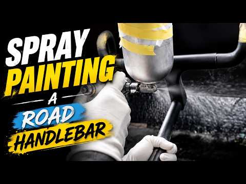 Spray Painting a Road Handlebar.#icancycling