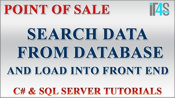 Point of Sale with C# and SQL Tutorial - Search Data from sql into data grid view